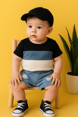 Waffle Top and Denim Shorts Set - The Little Mate